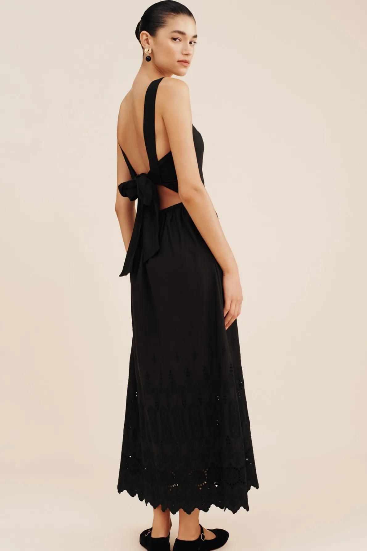 AMELIA SQUARE NECK DRESS - BLACK