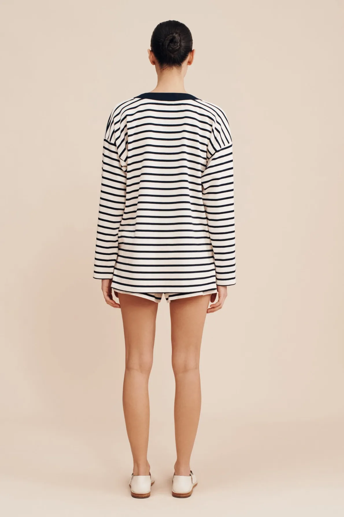 ARCHIE LONG SLEEVE TOP - NAVY STRIPE