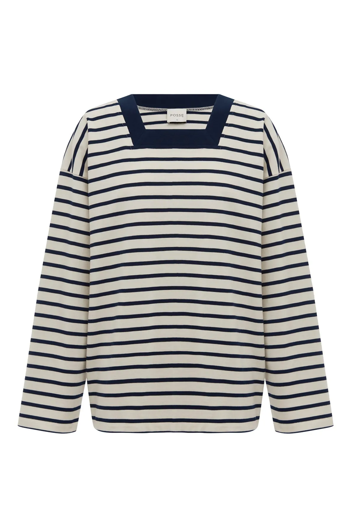 ARCHIE LONG SLEEVE TOP - NAVY STRIPE