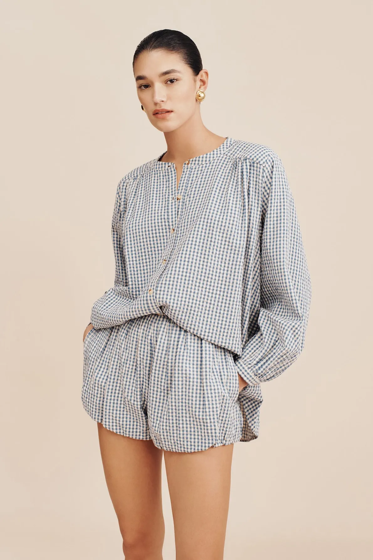 AURELIA SHORT - BLUE GINGHAM