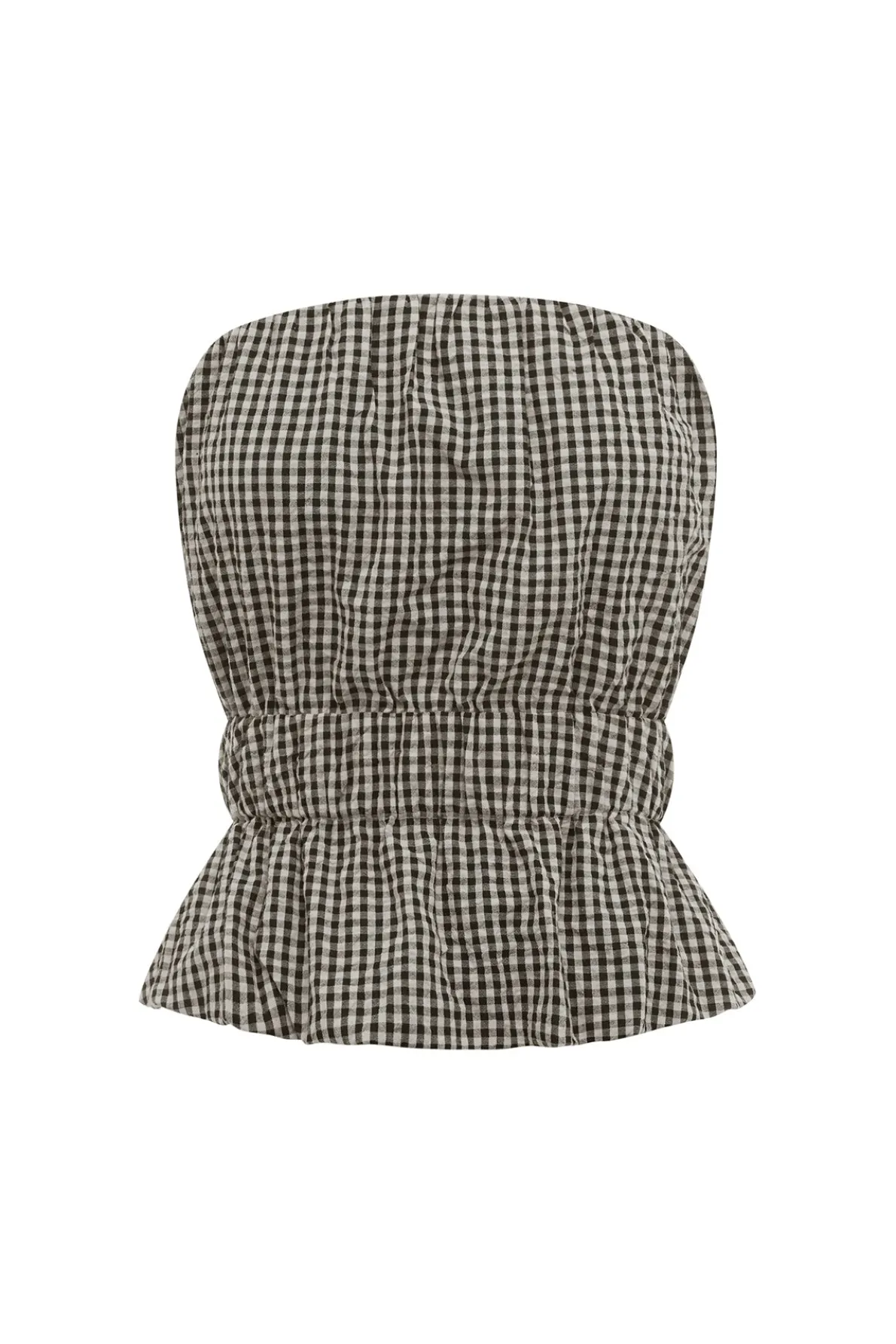 AURELIA STRAPLESS TOP - GINGHAM