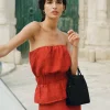 AURELIA STRAPLESS TOP - MERLOT