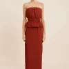 AURELIA STRAPLESS TOP - MERLOT
