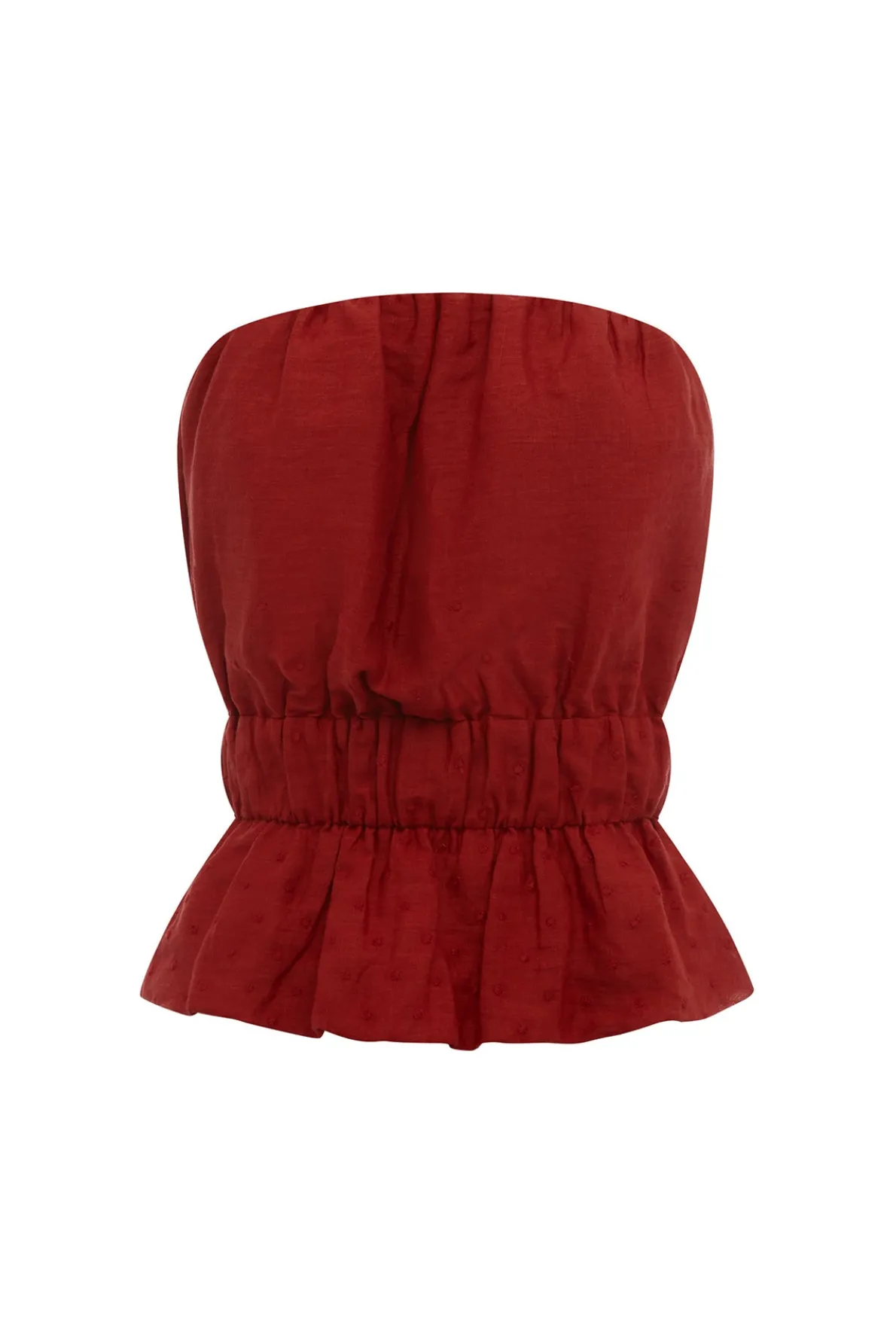 AURELIA STRAPLESS TOP - MERLOT