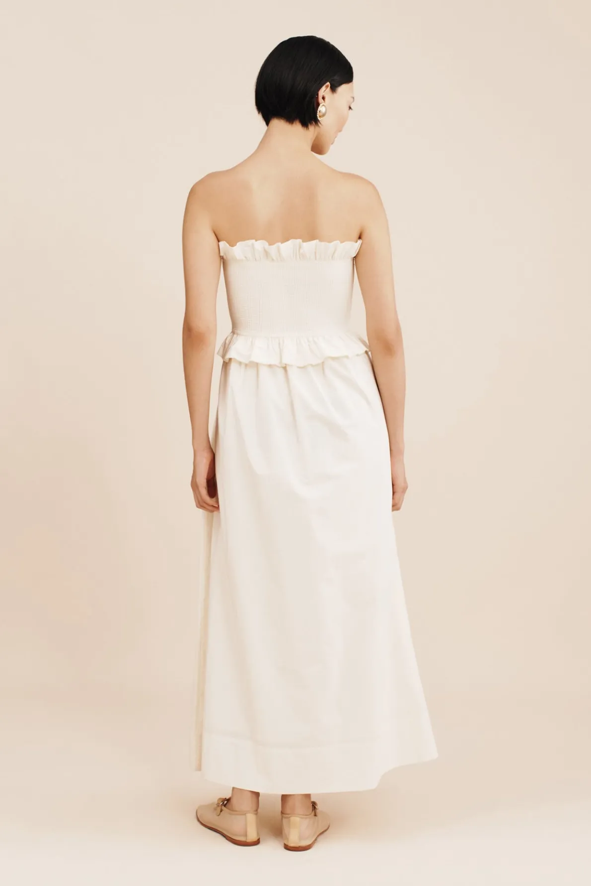 COBY STRAPLESS DRESS - CREAM