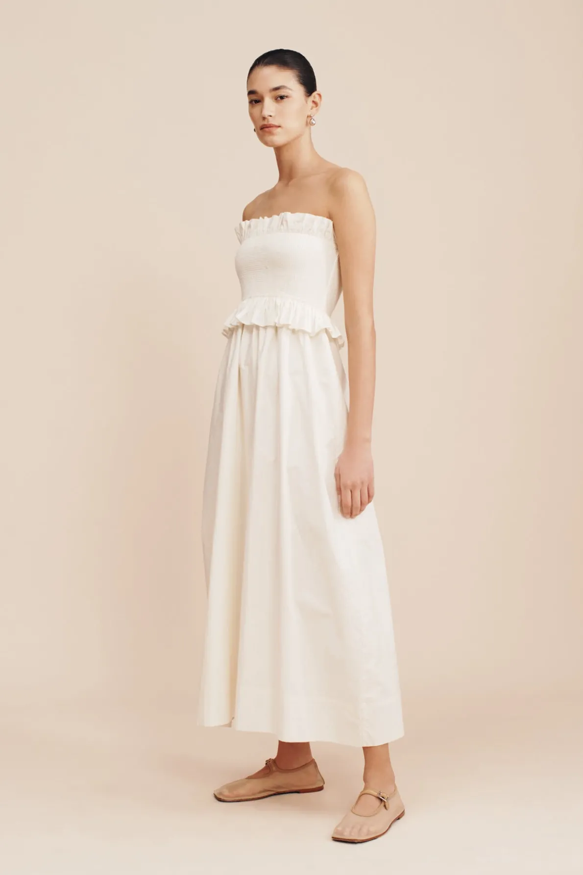COBY STRAPLESS DRESS - CREAM
