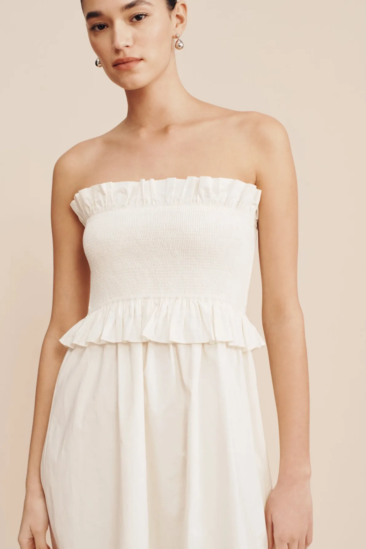 COBY STRAPLESS DRESS - CREAM