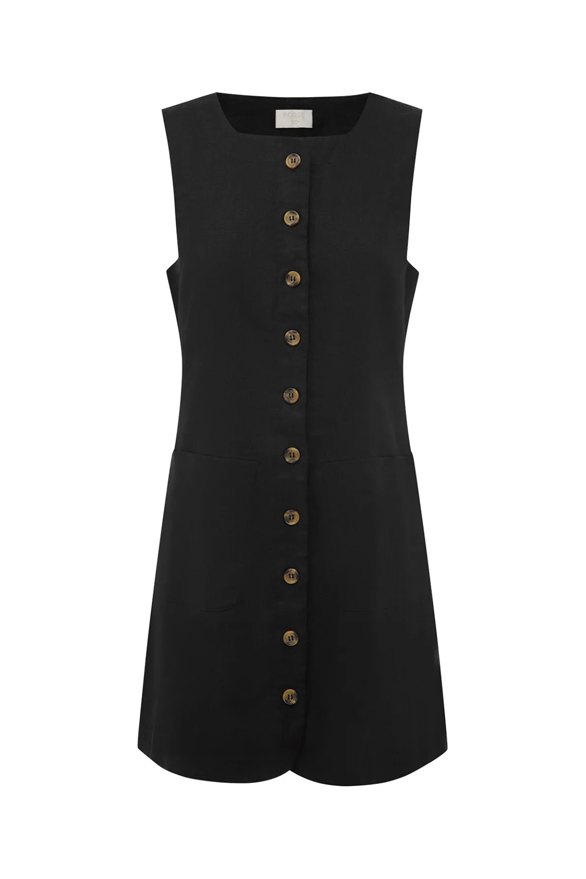 EMMA BUTTON DOWN MINI - BLACK