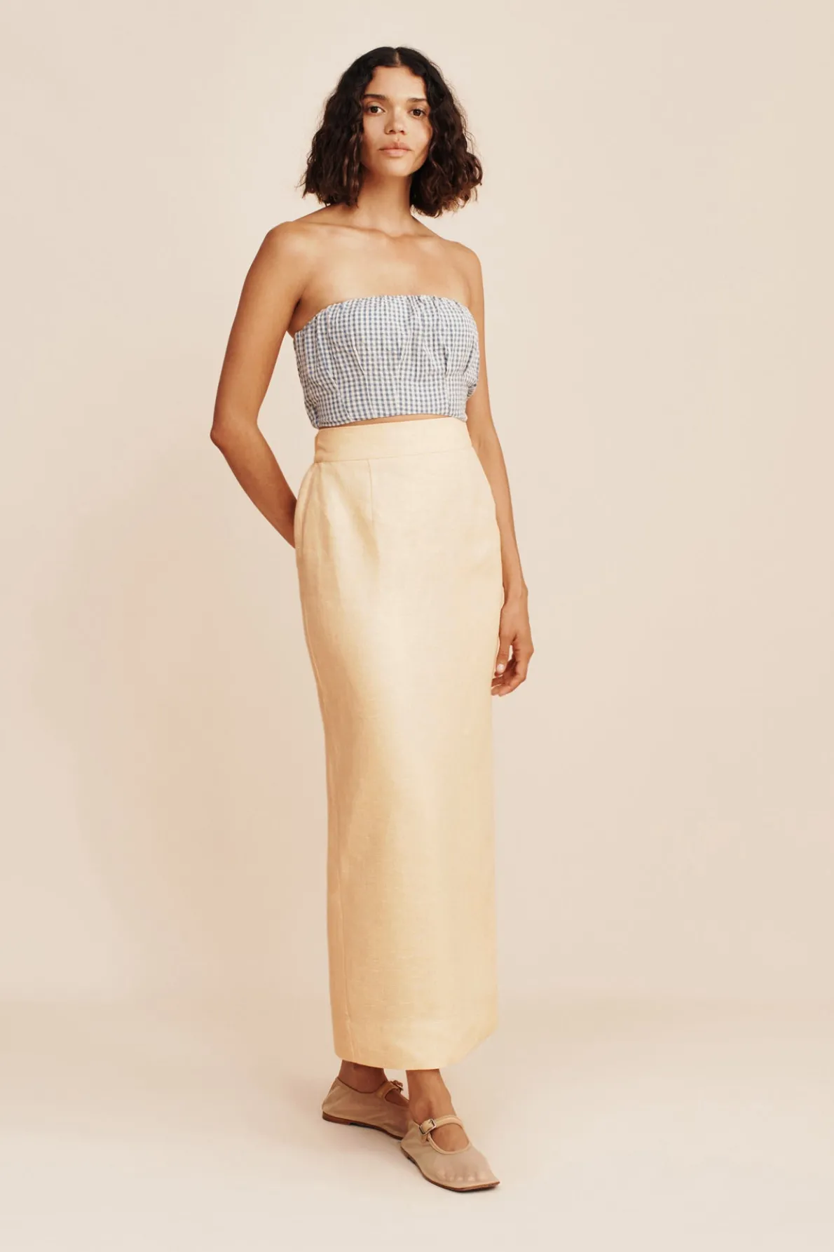 EMMA PENCIL SKIRT - DUSTY CITRON