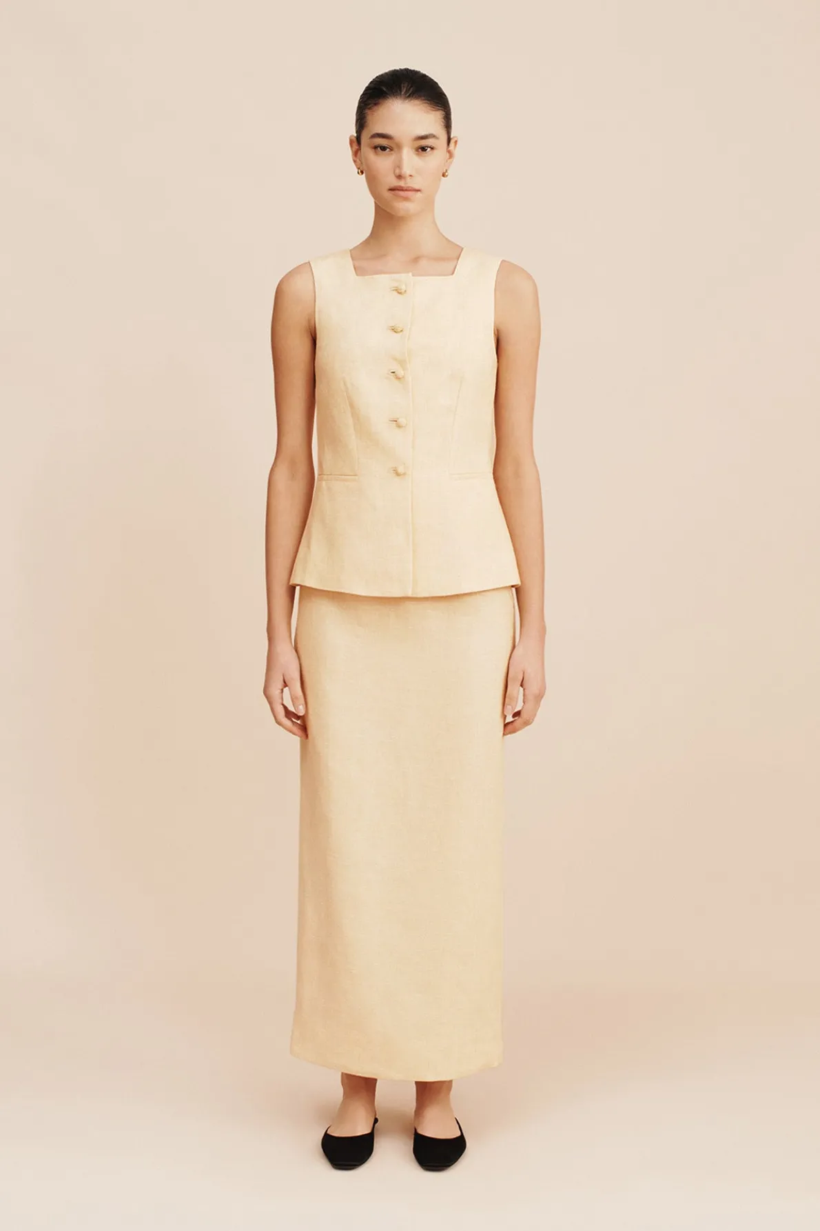 EMMA PENCIL SKIRT - DUSTY CITRON