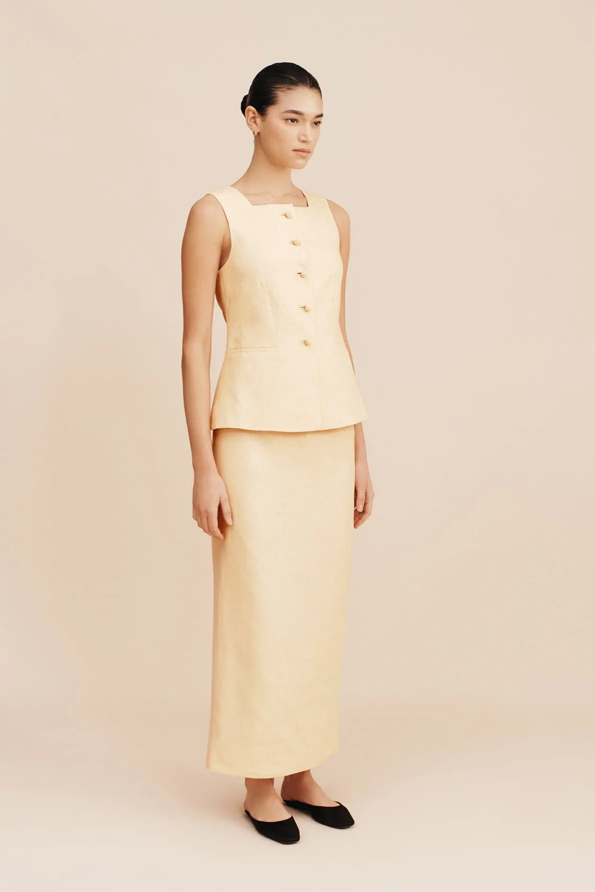 EMMA PENCIL SKIRT - DUSTY CITRON