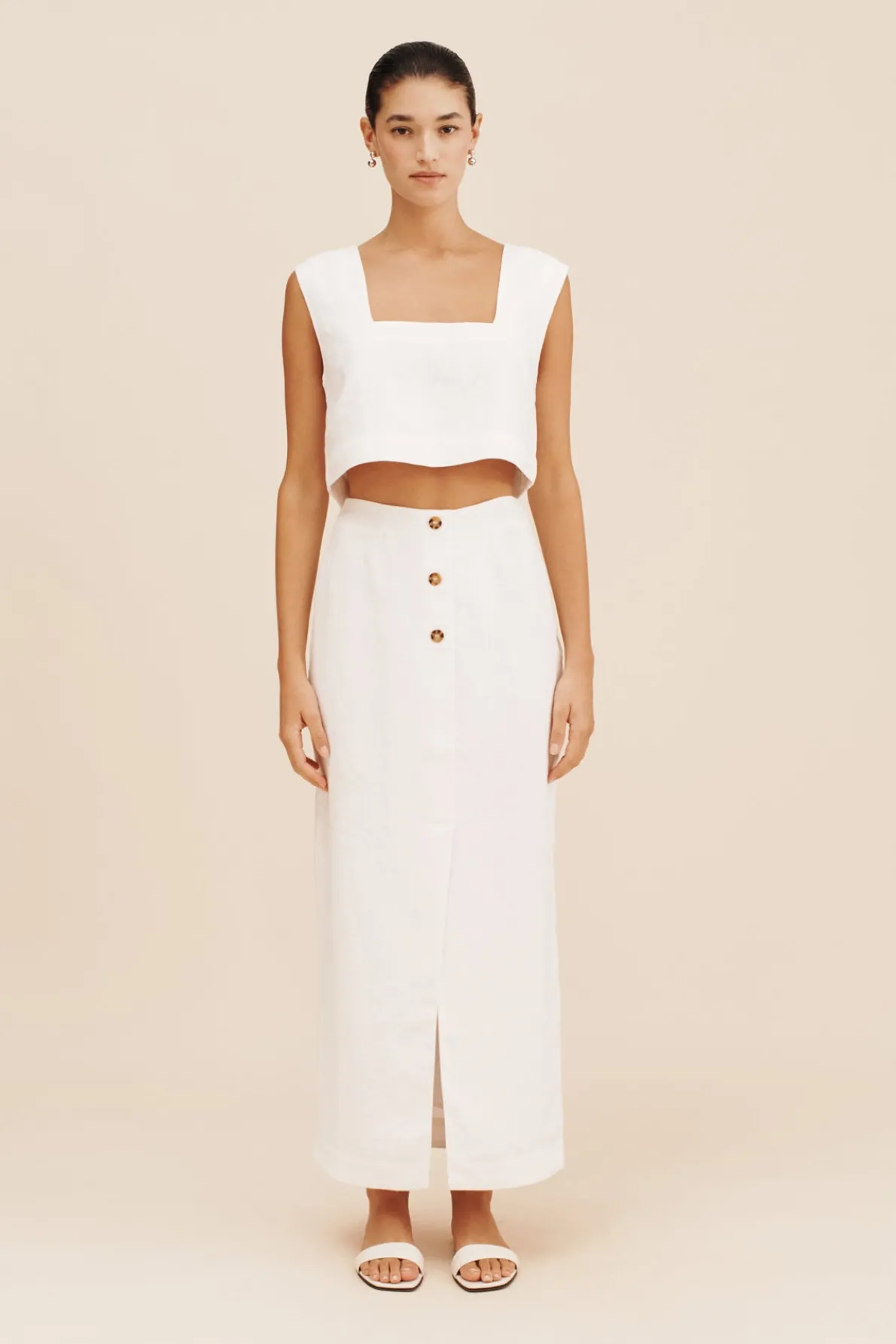 GIGI COLUMN SKIRT - IVORY