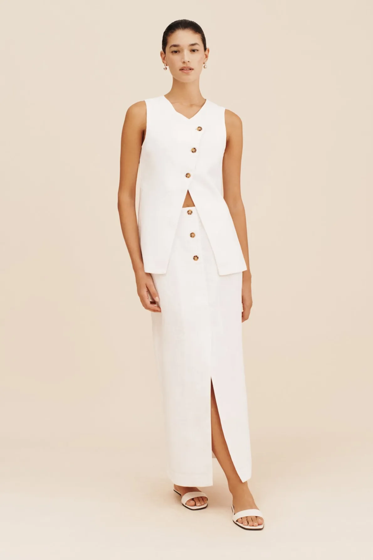 GIGI COLUMN SKIRT - IVORY