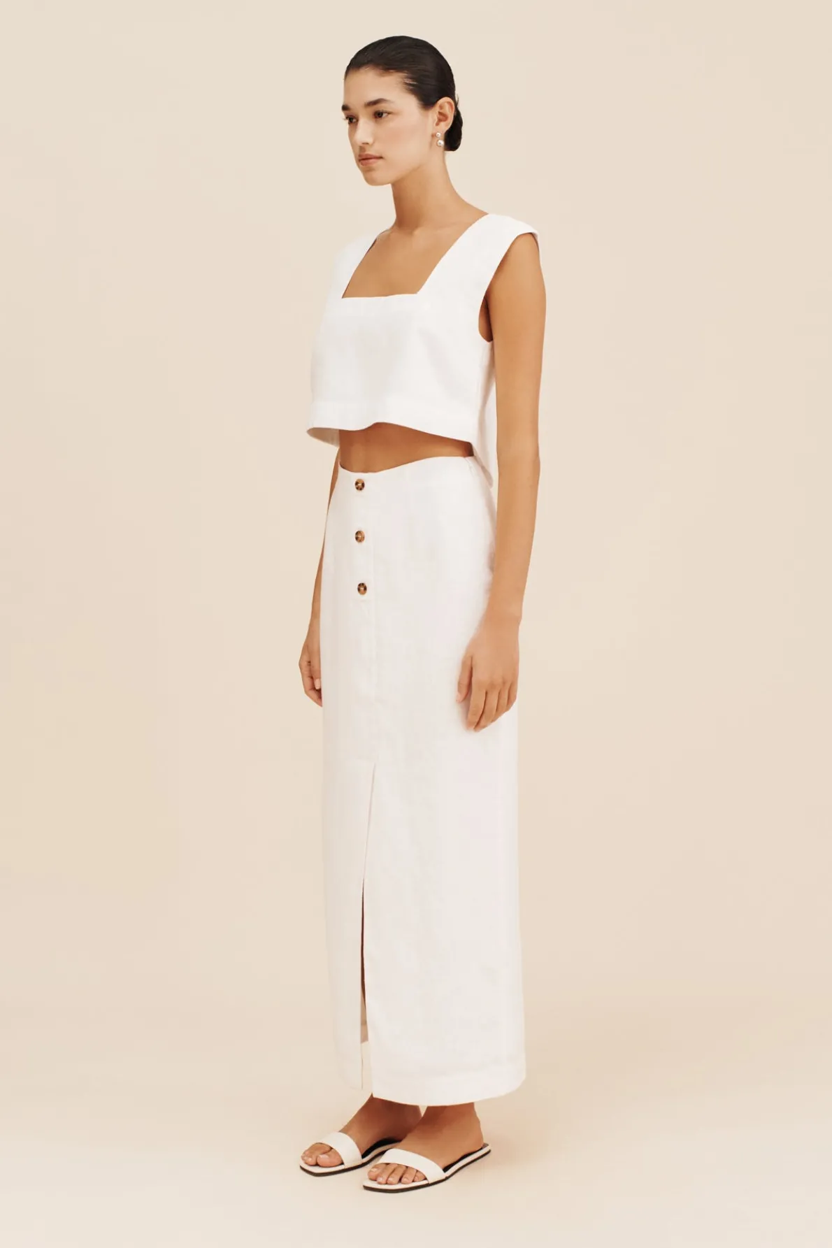 GIGI COLUMN SKIRT - IVORY