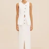 GIGI COLUMN SKIRT - IVORY