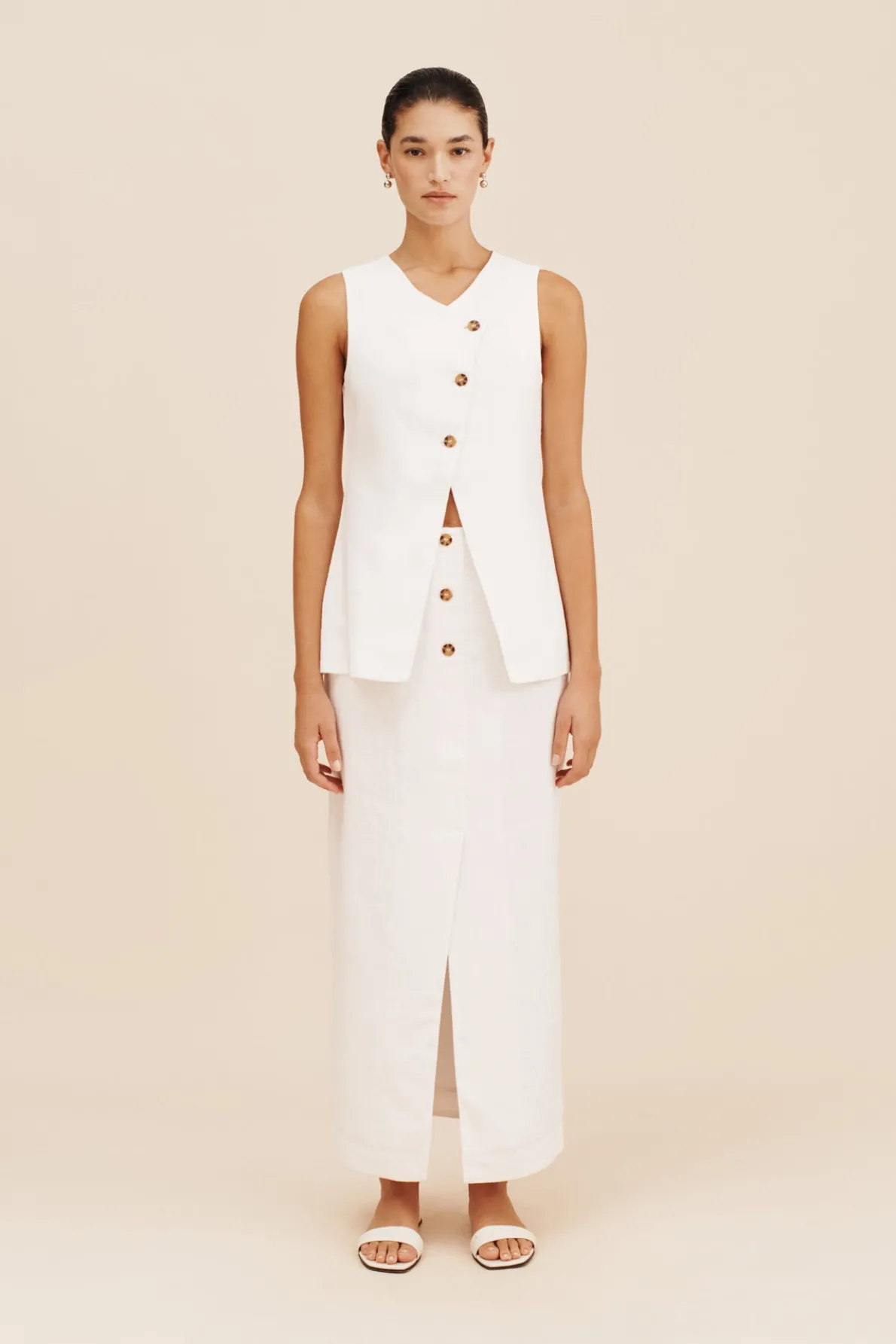 GIGI COLUMN SKIRT - IVORY