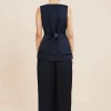 LORENZO HIGH NECK VEST - MIDNIGHT