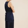 LORENZO HIGH NECK VEST - MIDNIGHT
