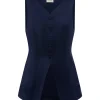 LORENZO HIGH NECK VEST - MIDNIGHT