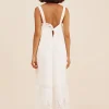 LOUISA TIE DRESS - VINTAGE WHITE