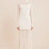ROMY HIGH NECK DRESS - CREAM