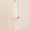 ROMY HIGH NECK DRESS - CREAM