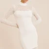 ROMY HIGH NECK DRESS - CREAM