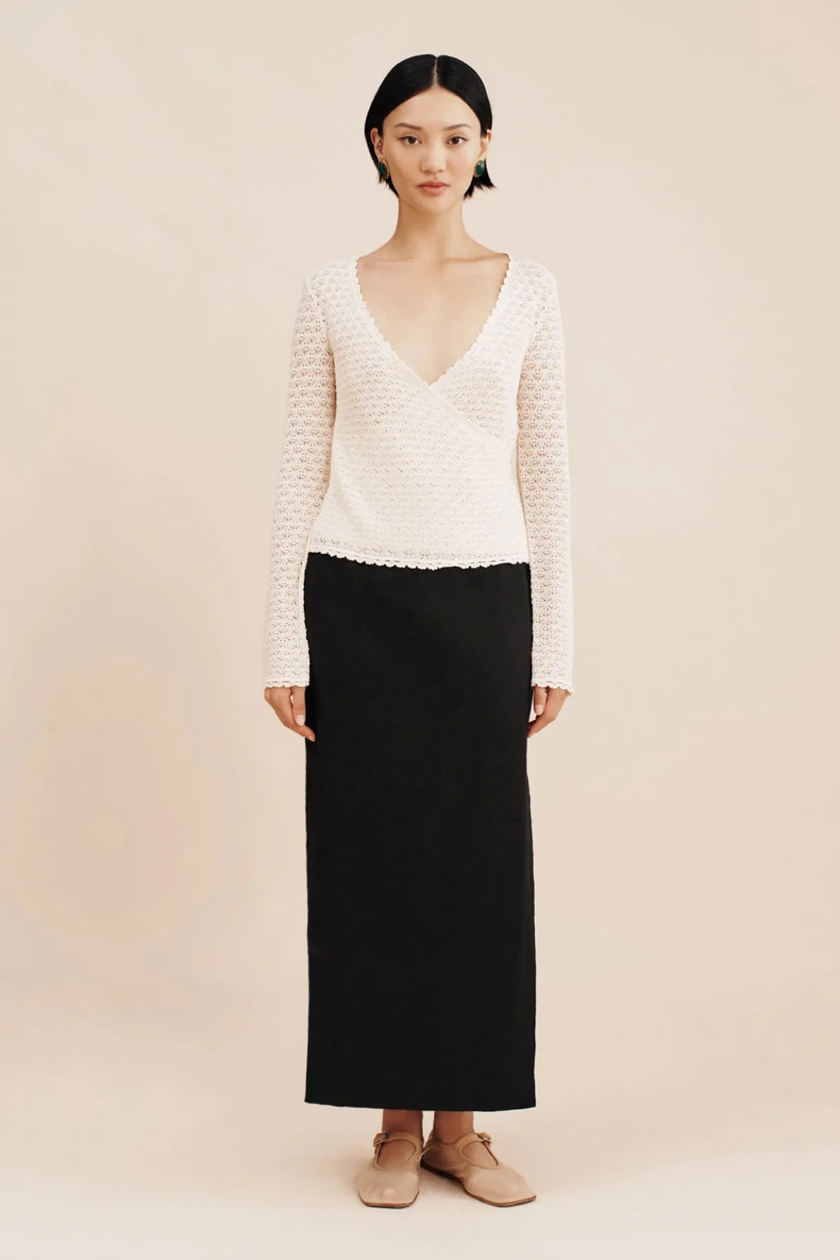 ROMY WRAP TOP - CREAM