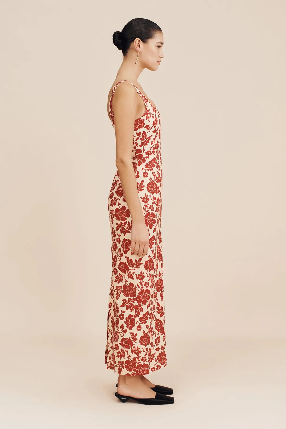 SKYLA COLUMN DRESS - SCARLET BLOOM