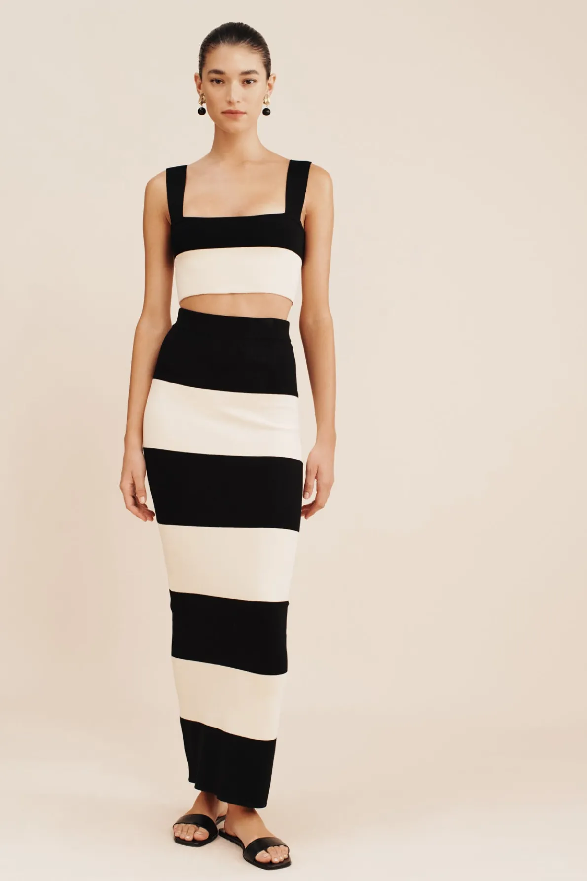 THEO SKIRT - BLACK STRIPE