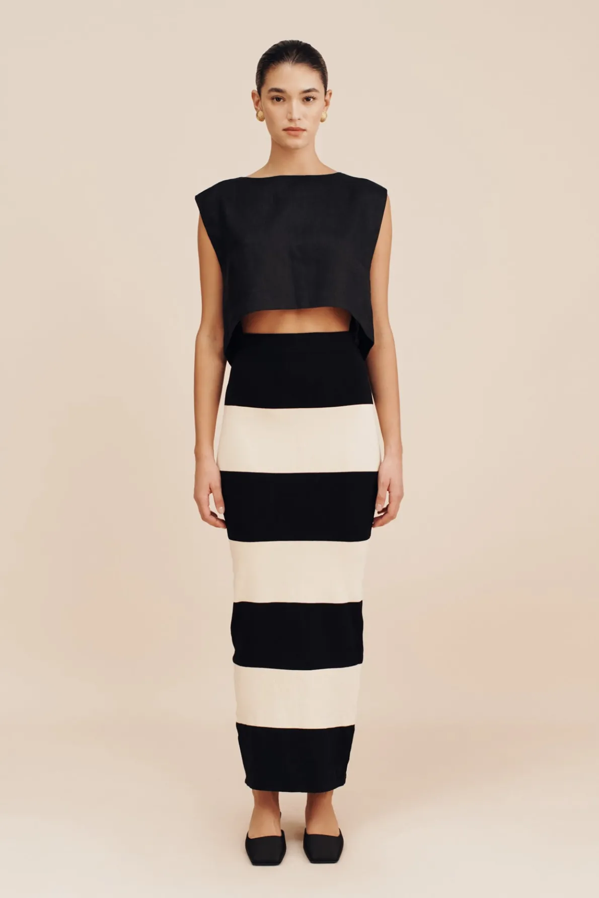 THEO SKIRT - BLACK STRIPE